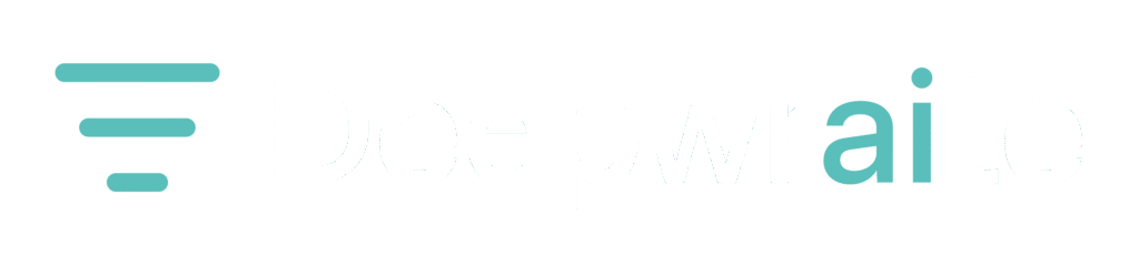 Deepwraite Logo – Negativversion (weiß auf schwarz)